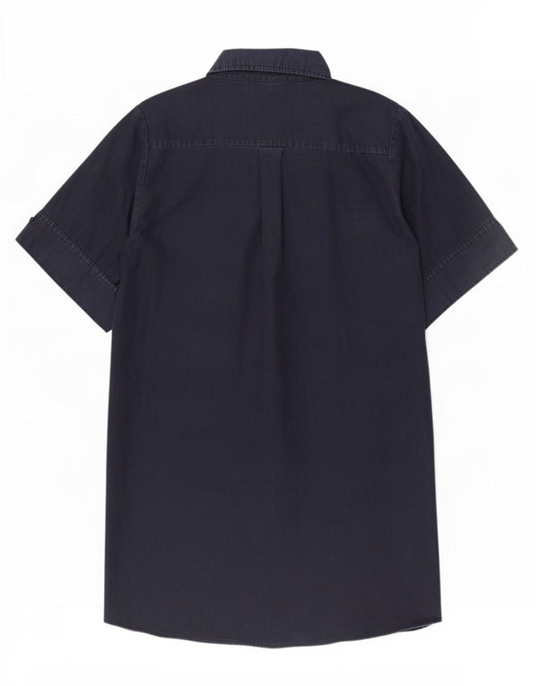 Abito camicia a maniche corte da donna Hobbs UK 16 grande lino blu navy