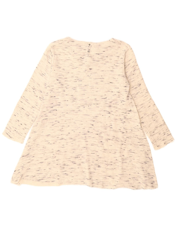Abito a tunica per ragazze Zara a maniche lunghe 13-14 anni in cotone screziato beige