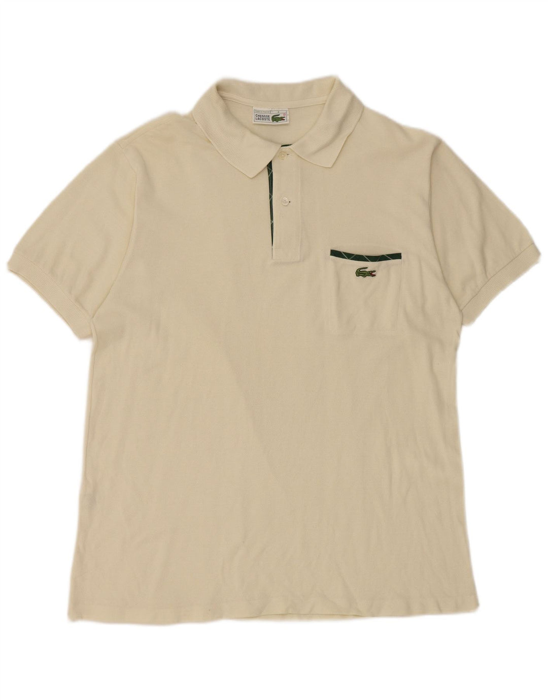 Polo da uomo LACOSTE taglia 4 cotone bianco sporco medio