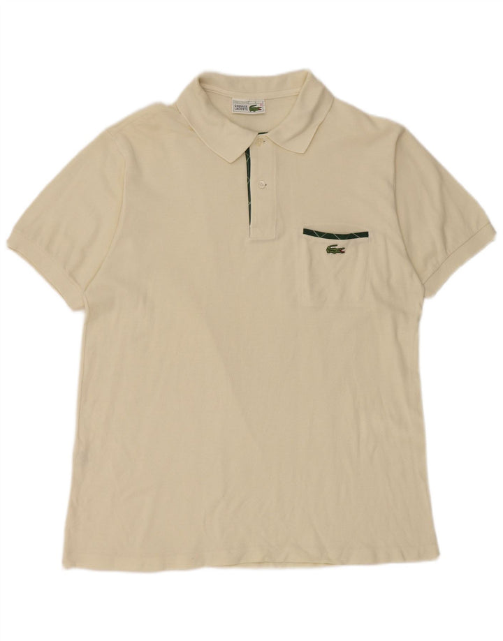 Polo da uomo LACOSTE taglia 4 cotone bianco sporco medio