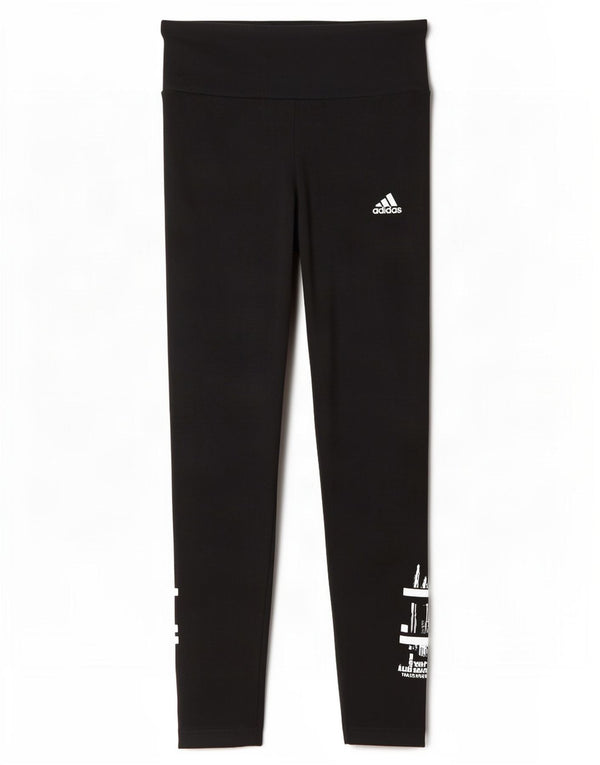 Leggings grafici da donna Adidas UK 12/14 cotone nero medio