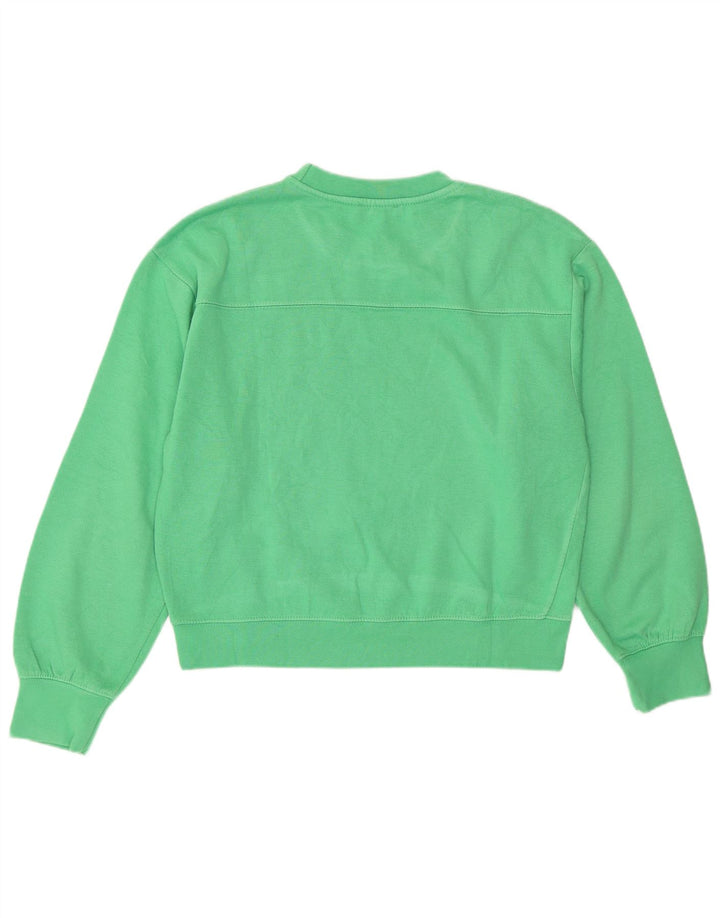 Felpa corta da donna Zara UK 14 cotone verde medio