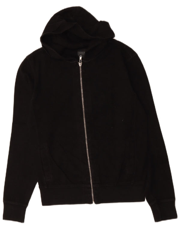 Maglione con cappuccio e zip da uomo Zara in cotone nero medio