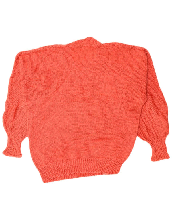 Maglione maglione girocollo oversize da donna vintage UK 20 2XL Arancione