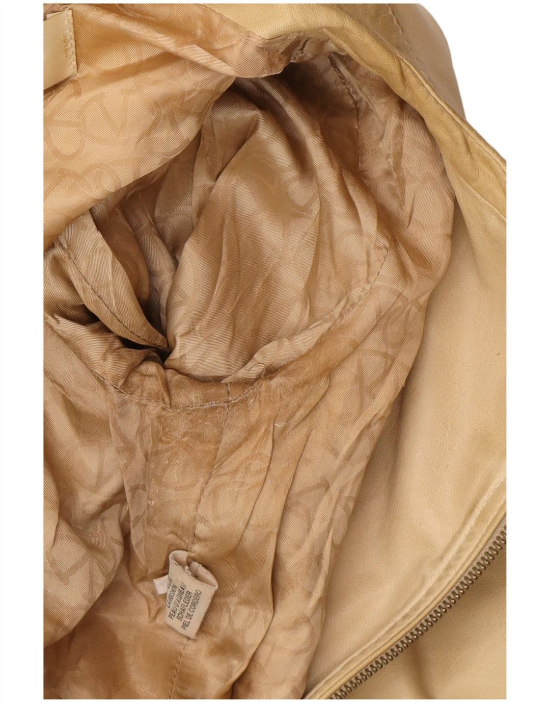 Giacca in pelle corta da donna Valentino IT 40 piccola in pelle beige