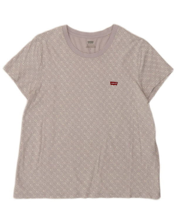 T-shirt grafica da donna Levi's Top UK 14 Cotone geometrico lilla medio