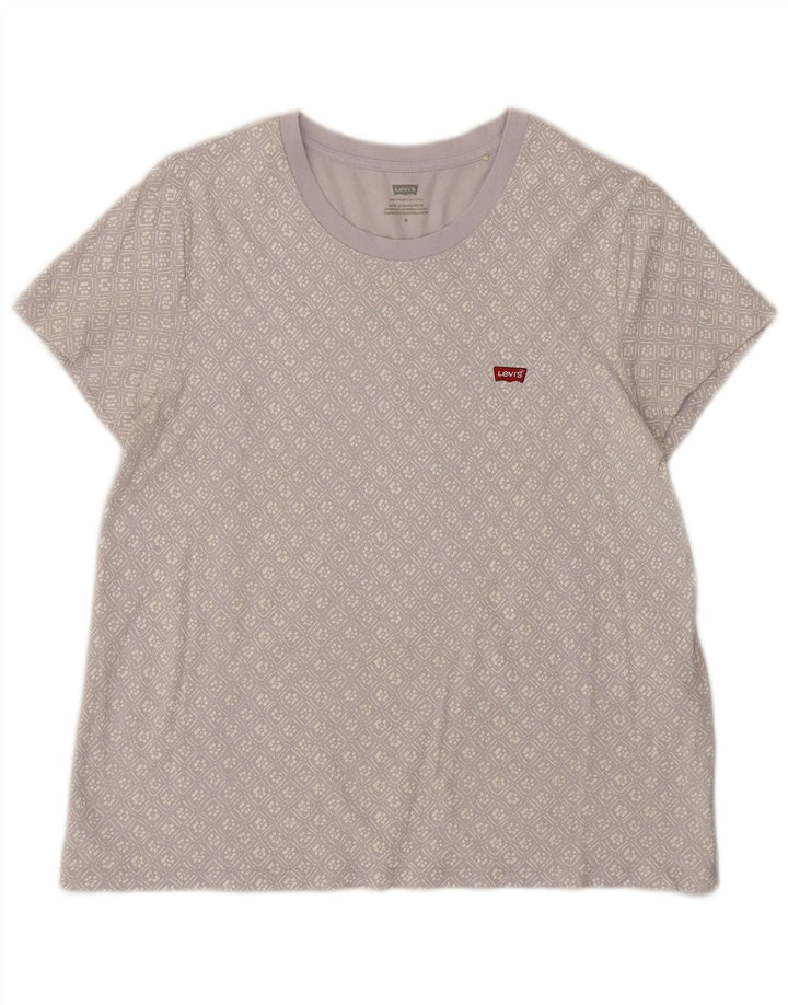 T-shirt grafica da donna Levi's Top UK 14 Cotone geometrico lilla medio