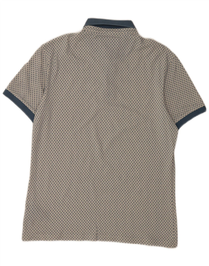 Polo da uomo Barbour grande in cotone geometrico blu