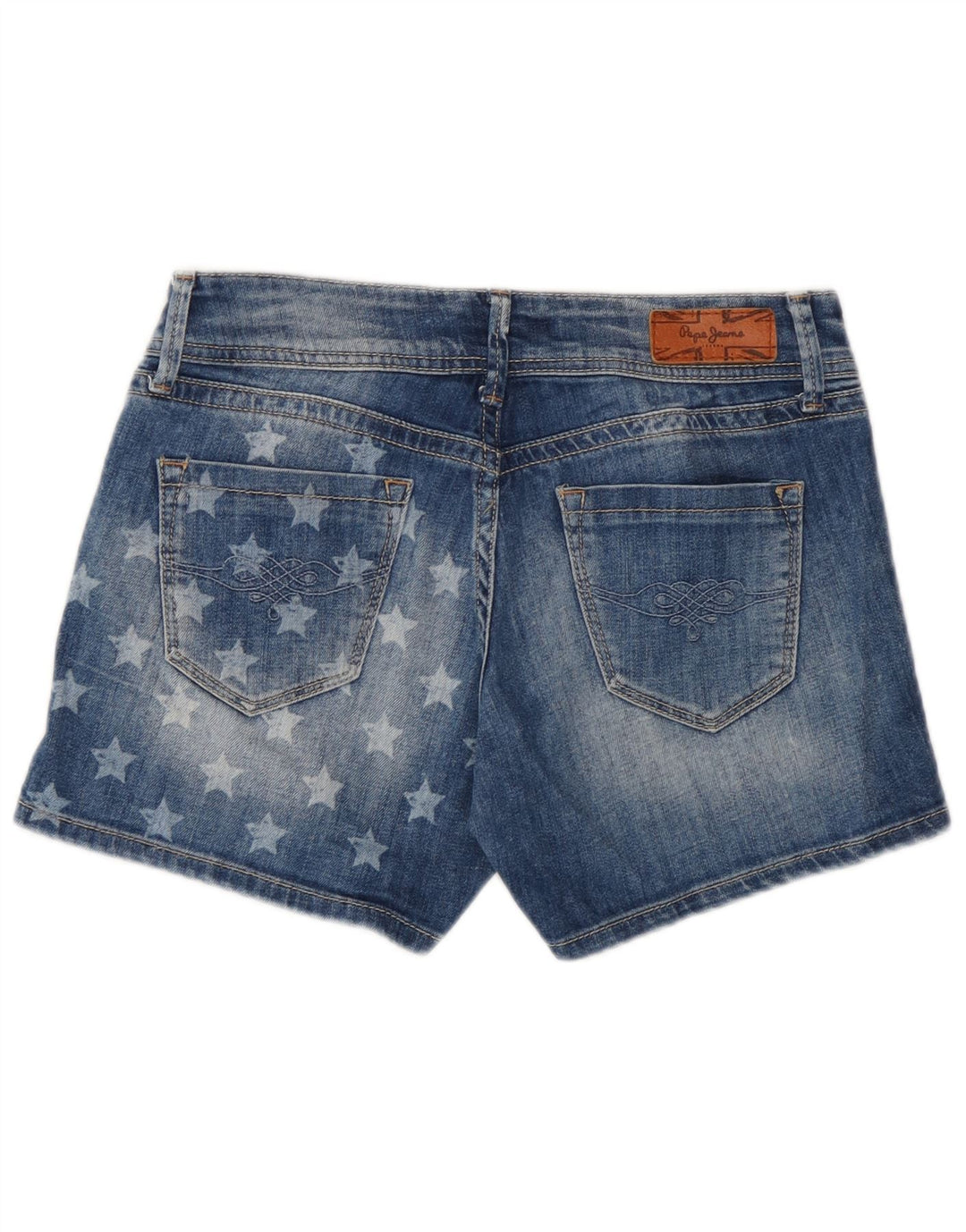 Pantaloncini di jeans con grafica da donna PEPE Jeans W27 piccolo cotone blu