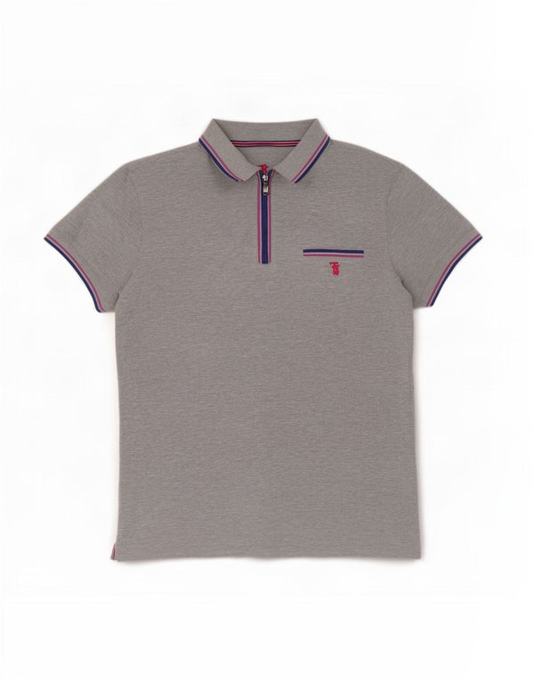 Polo Uomo Trussardi Riga Grande in Cotone Grigio