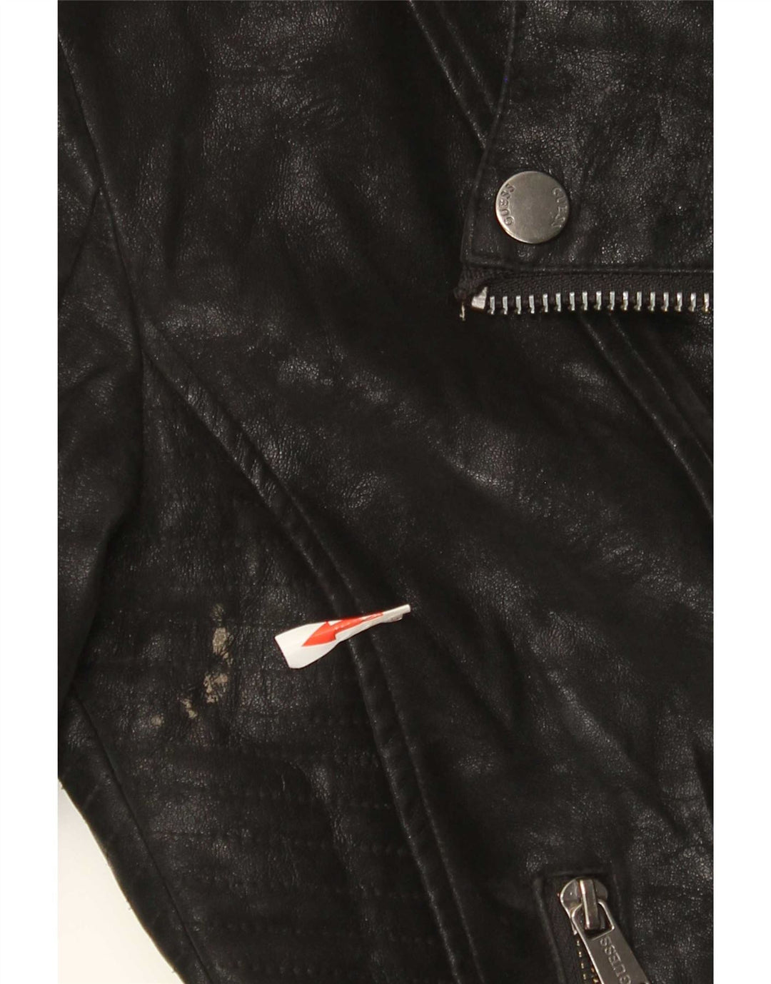 Giacca da motociclista da donna in ecopelle Guess UK 4 XS poliuretano nero