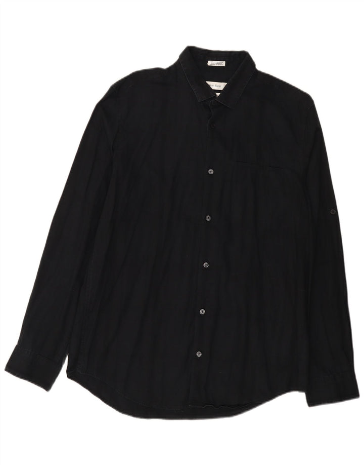 Camicia da uomo Classic Fit Calvin Klein in cotone blu navy medio
