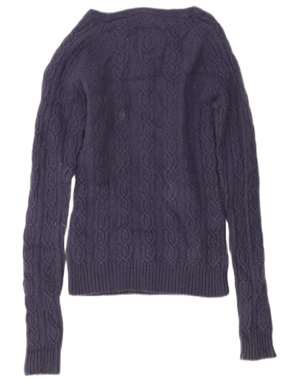 Maglione maglione con scollo a barca da donna Jack Wills UK 10 piccolo in lana blu navy