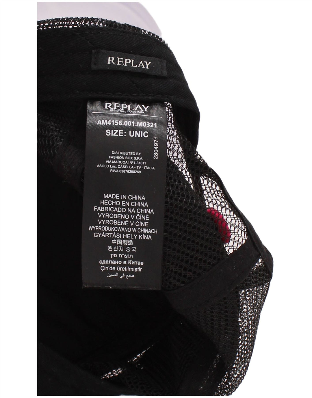 Cappellino trucker grafico da donna Replay, taglia unica, in poliestere color block rosa