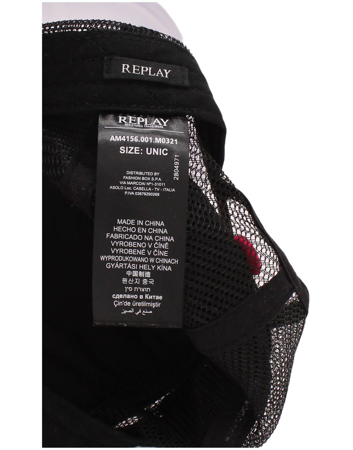 Cappellino trucker grafico da donna Replay, taglia unica, in poliestere color block rosa