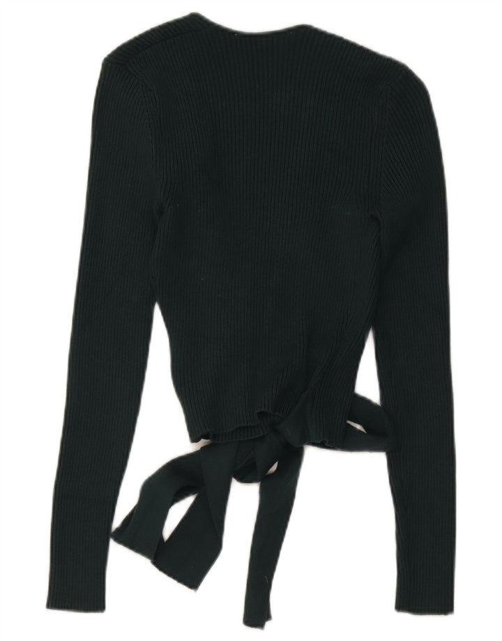 Top cardigan avvolgente da donna Zara UK 14 grande viscosa verde