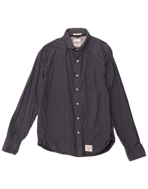 Camicia grafica da uomo SUPERDRY 2XL Blu navy maculato