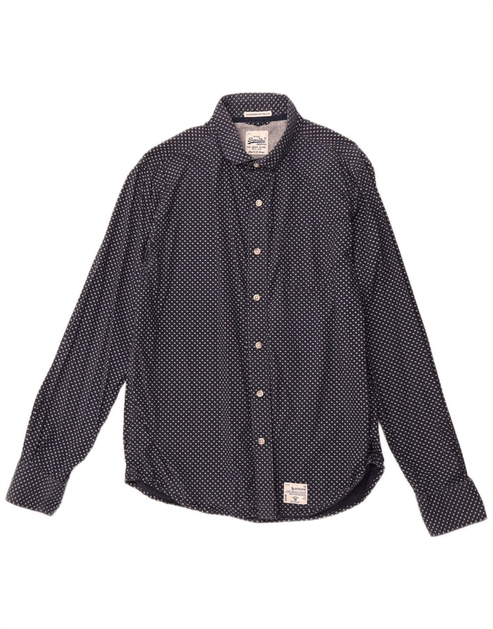 Camicia grafica da uomo SUPERDRY 2XL Blu navy maculato