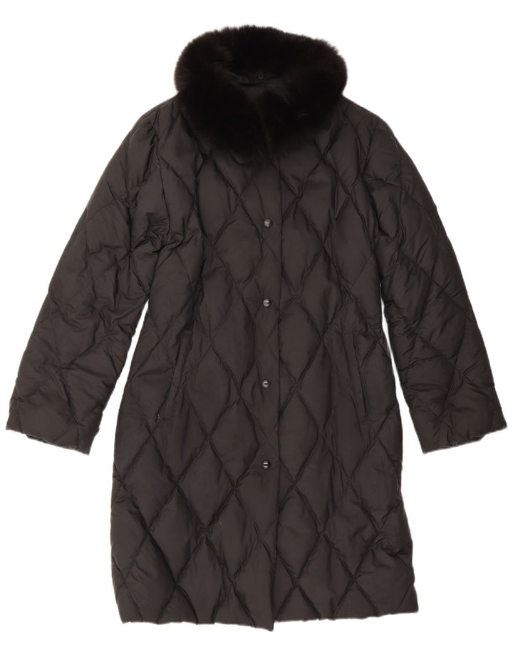 Cappotto imbottito da donna Seventy UK 14 Medio Nero geometrico