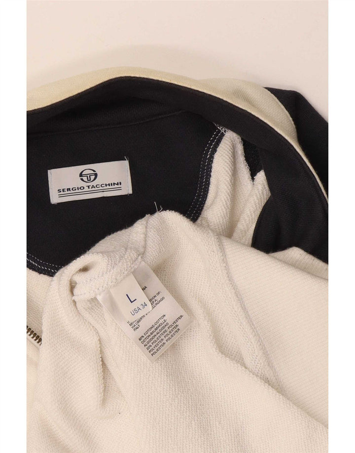 Giacca da ginnastica da uomo Sergio Tacchini grande in cotone color block bianco