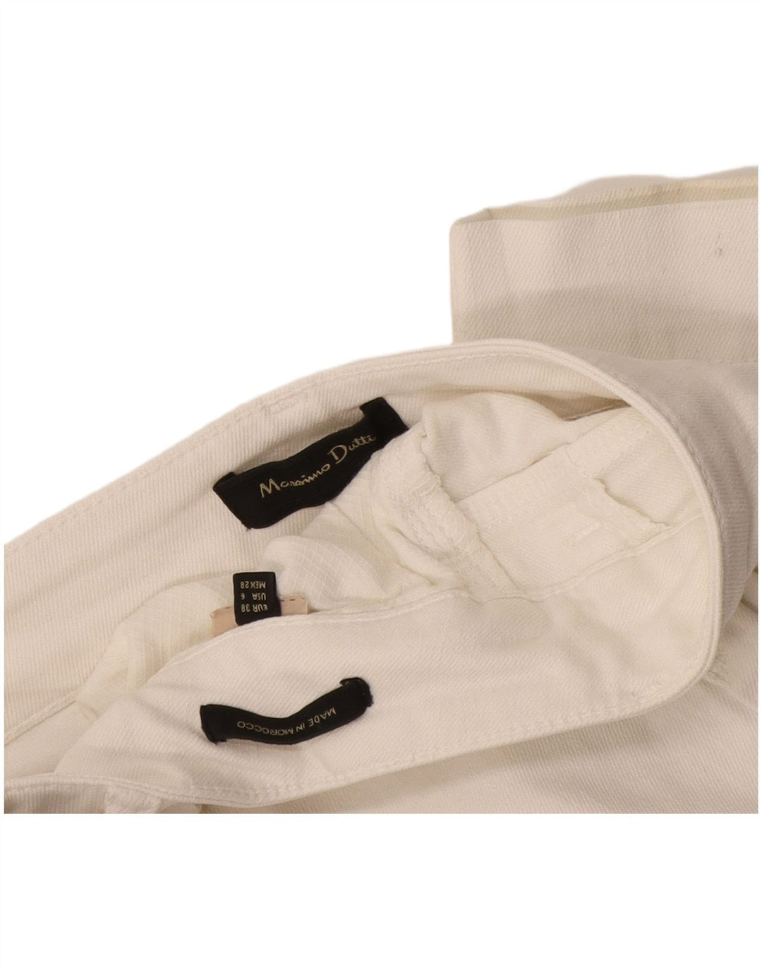 Jeans corti da donna Massimo Dutti EU 38 Small W28 L25 Bianco