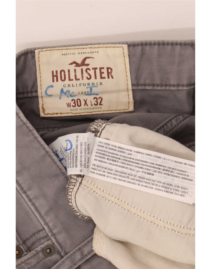 Jeans slim da uomo Hollister W30 L32 cotone grigio