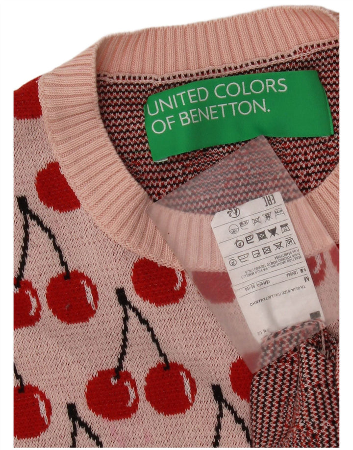 Canotta corta da donna con motivo astratto Benetton UK 12 Rosa medio