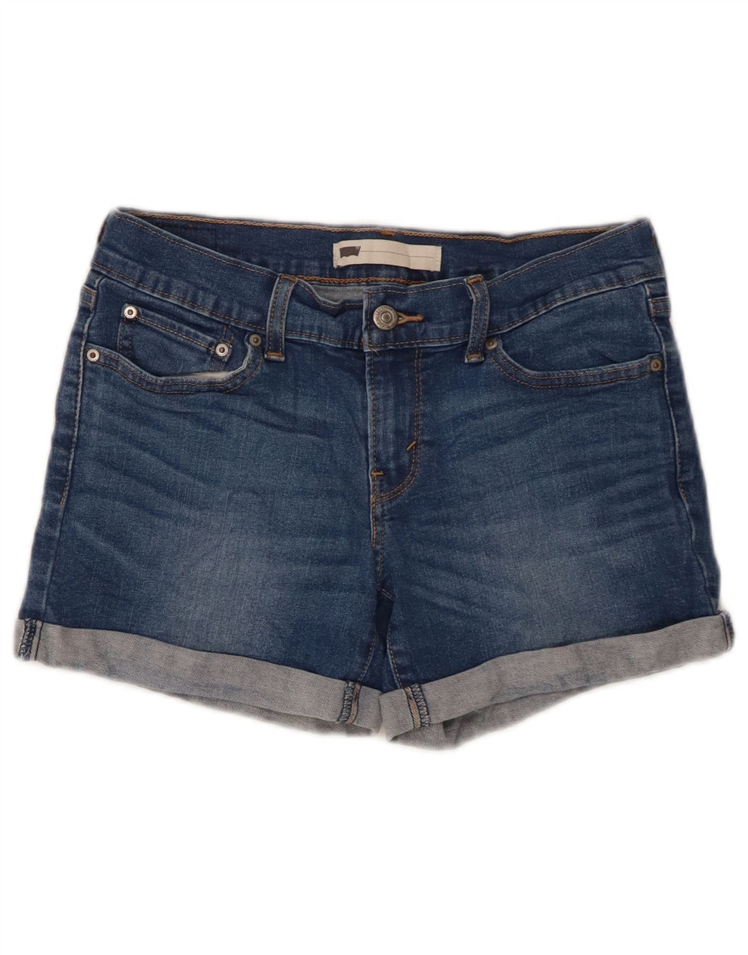 Pantaloncini di jeans da donna LEVI'S W26 piccoli in cotone blu