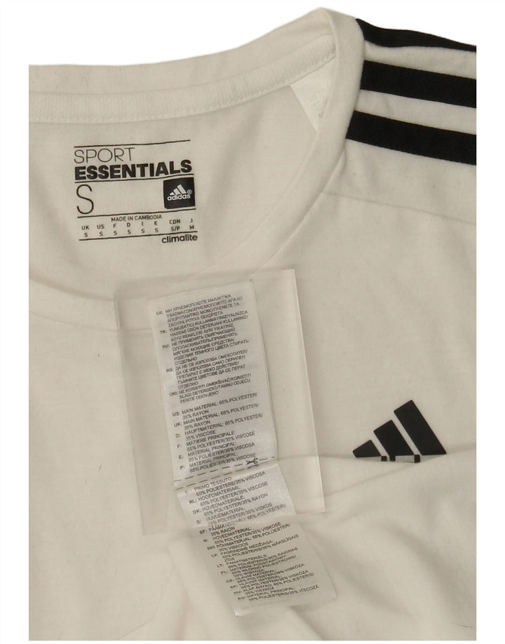 T-shirt Adidas Climalite da donna Top UK 10 Small Poliestere bianco
