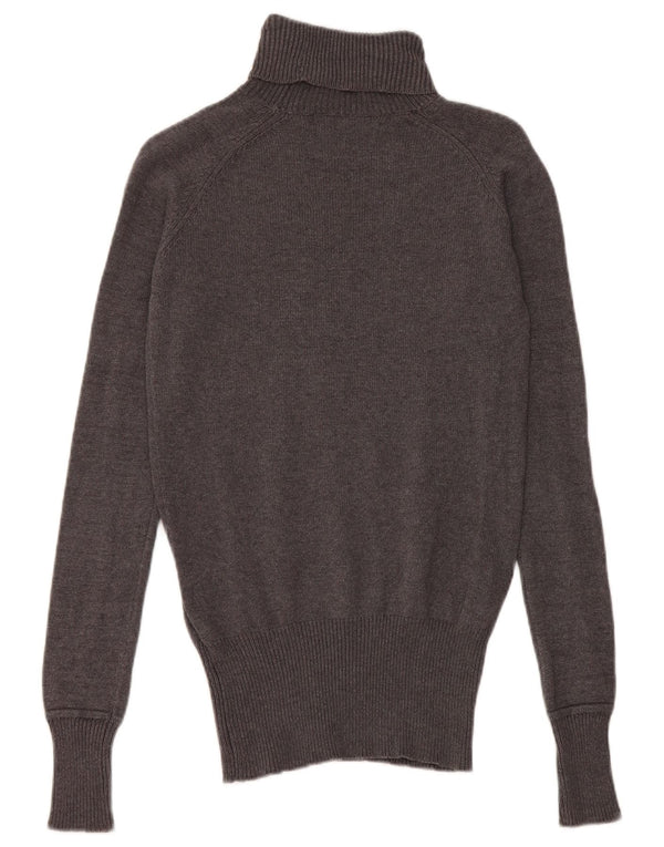 Maglione maglione a collo alto da donna Zara UK 12 Cotone grigio medio