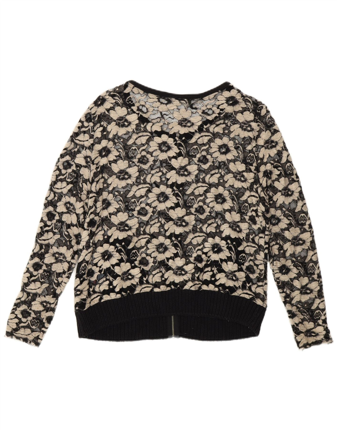 MINT VELVET Top cardigan trasparente da donna UK 14 Viscosa nera media