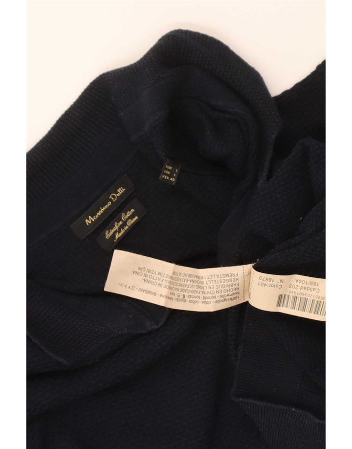 Polo da uomo Massimo Dutti grande in cotone blu navy