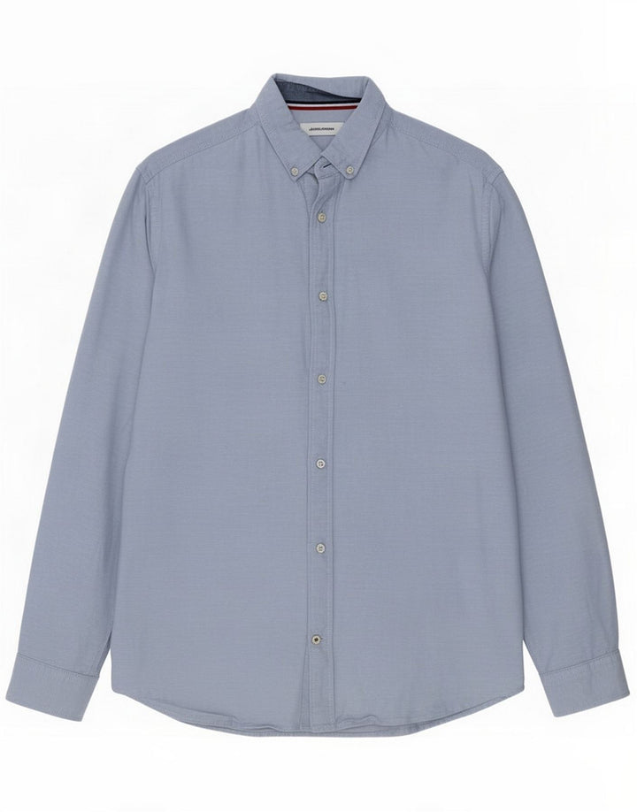 Camicia da uomo Jack & Jones Cotone screziato blu medio