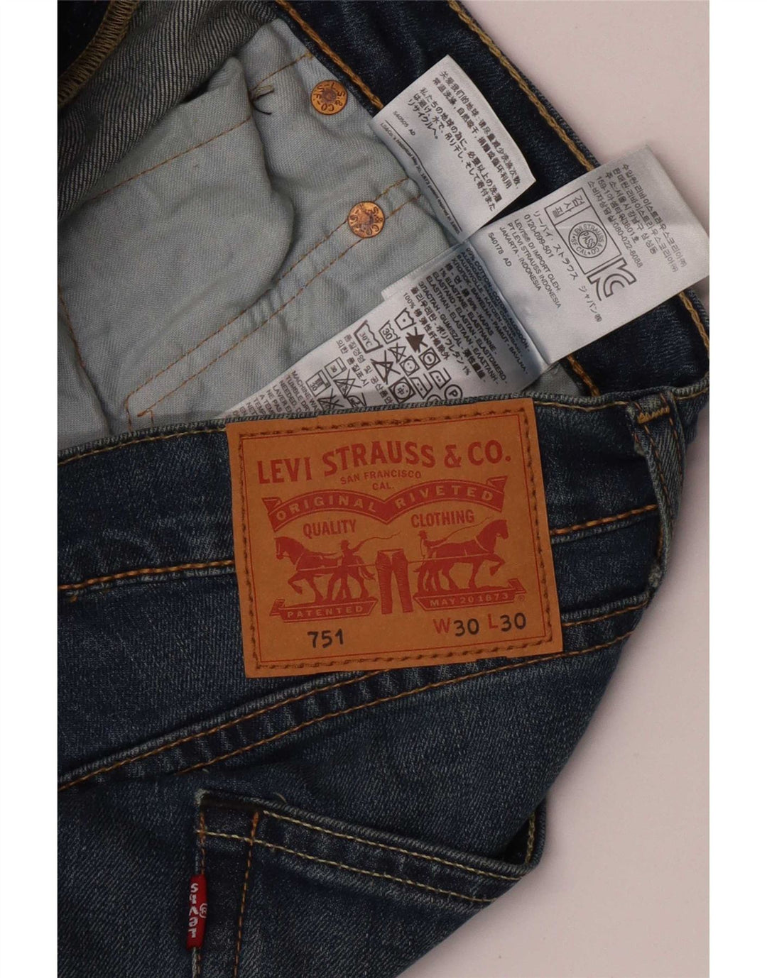 Levi's Uomo 751 Jeans dritti W30 L30 Cotone Blu