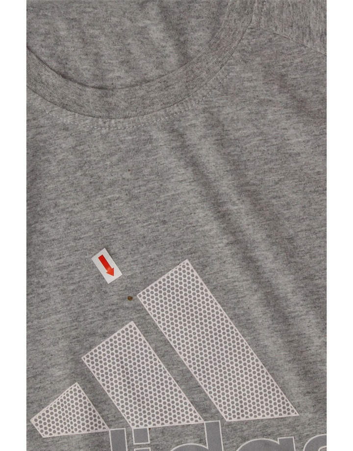 ADIDAS Mens Graphic T-Shirt Top XL Grey Cotton Vintage Adidas and Second-Hand Adidas from Messina Hembry 