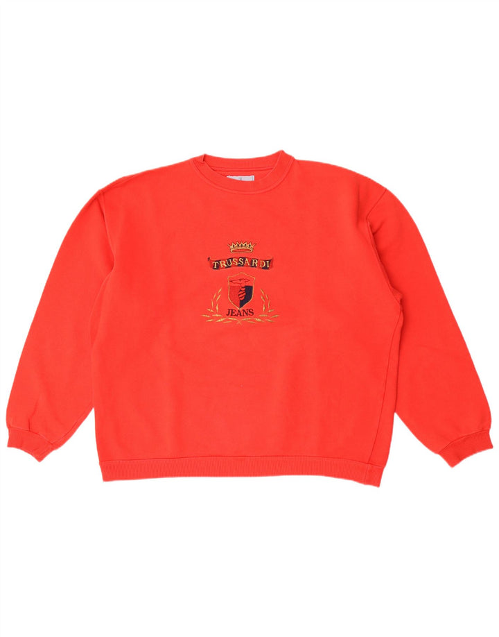 Felpa Grafica Uomo Trussardi Jeans Rosso Medio Cotone