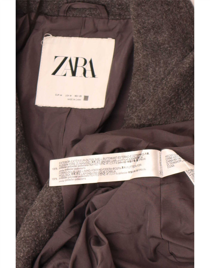 Cappotto doppiopetto da donna Zara UK 14 Poliestere grigio medio