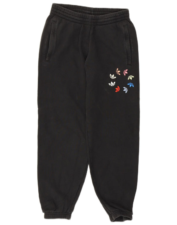 Pantaloni da tuta con grafica ADIDAS da donna Joggers UK 8 piccoli cotone nero