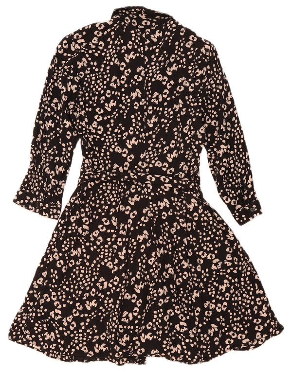 Abito camicia a maniche lunghe da donna Zara UK 6 XS viscosa nera