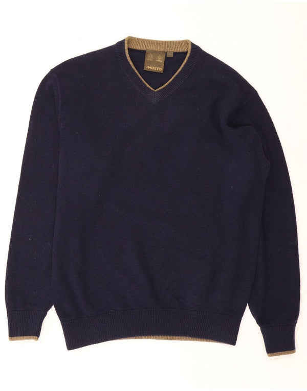 Musto Maglione da uomo con scollo a V XL Blu navy