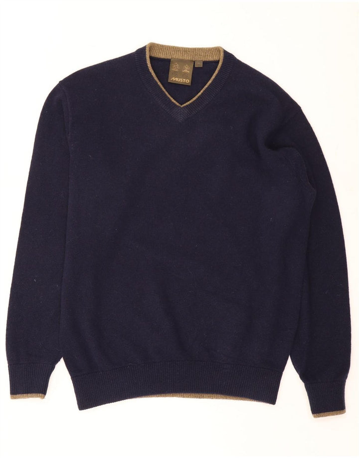 Musto Maglione da uomo con scollo a V XL Blu navy