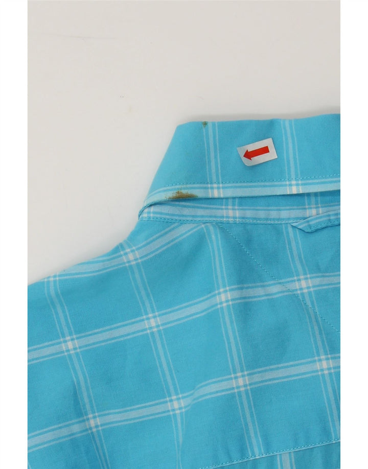 TOMMY HILFIGER Mens Short Sleeve Shirt XL Blue Check Vintage Tommy Hilfiger and Second-Hand Tommy Hilfiger from Messina Hembry 