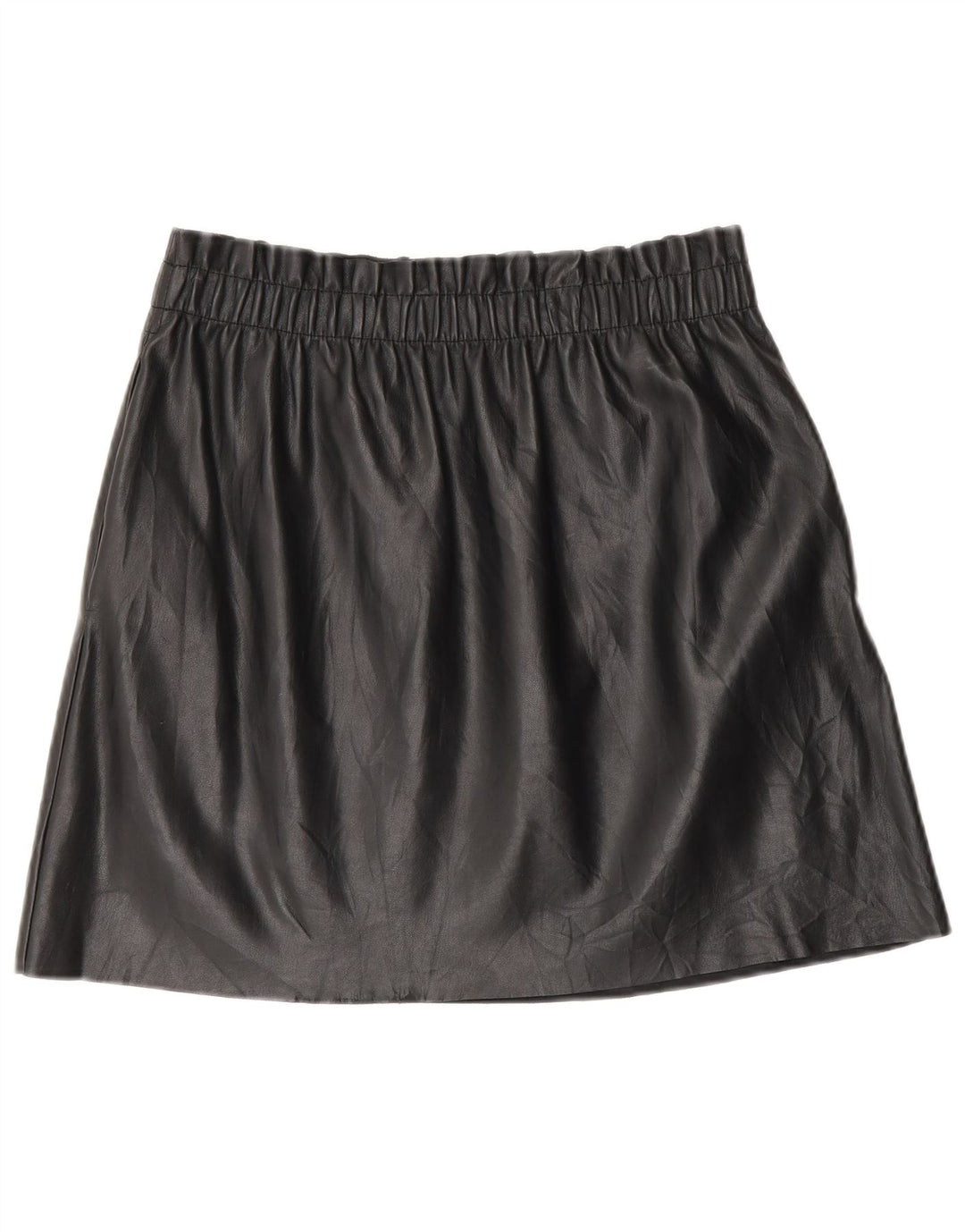 Minigonna Zara da donna in ecopelle media W28 poliestere nero
