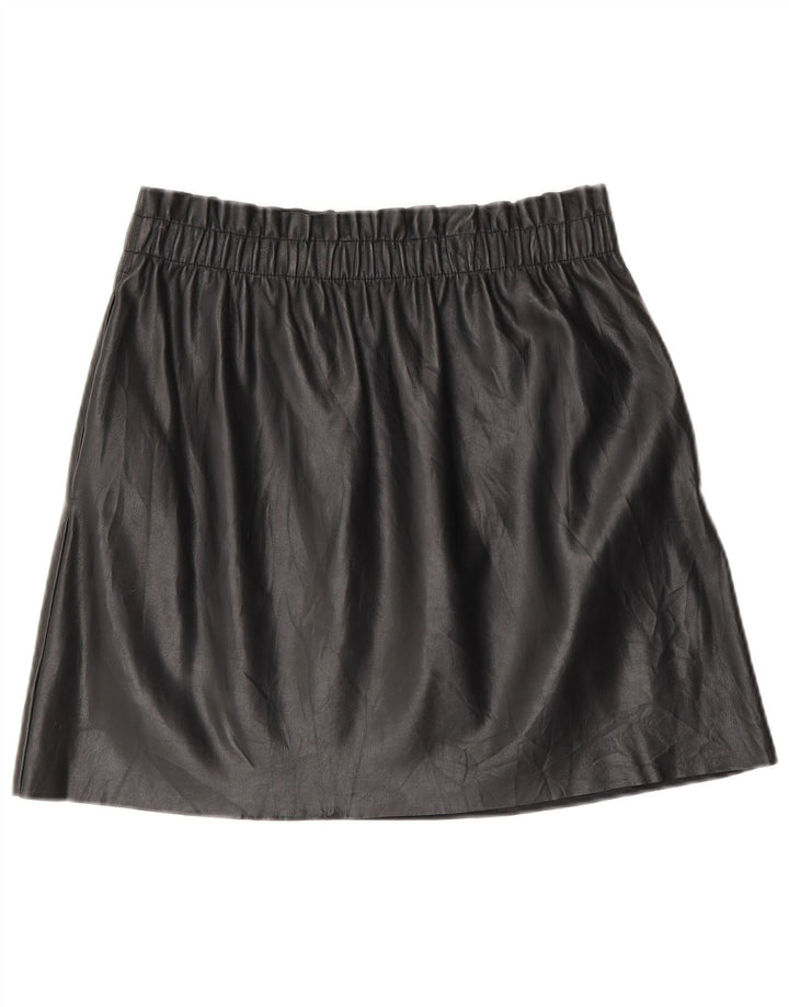 Minigonna Zara da donna in ecopelle media W28 poliestere nero
