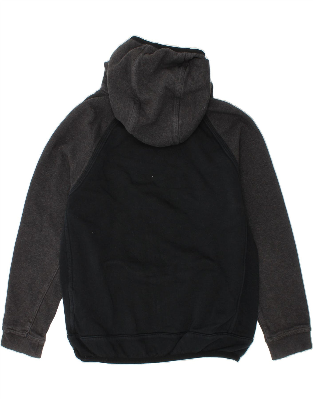 NIKE Boys Graphic Hoodie Jumper 10-11 Years Medium Black Colourblock Vintage Nike and Second-Hand Nike from Messina Hembry 