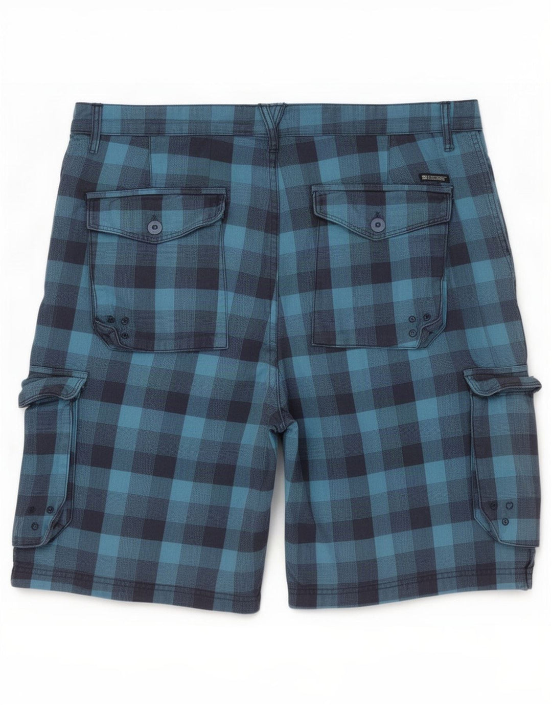 Pantaloncini cargo da uomo DC W38 XL in cotone a quadri blu