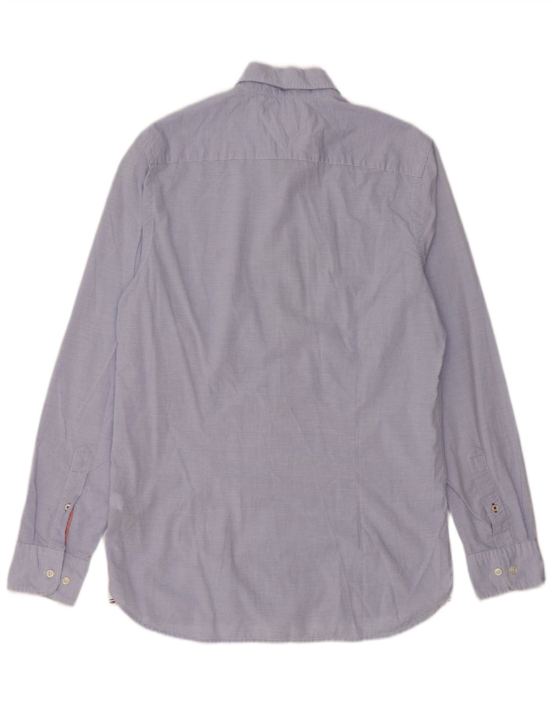 Camicia slim fit da uomo Tommy Hilfiger blu medio in cotone gessato