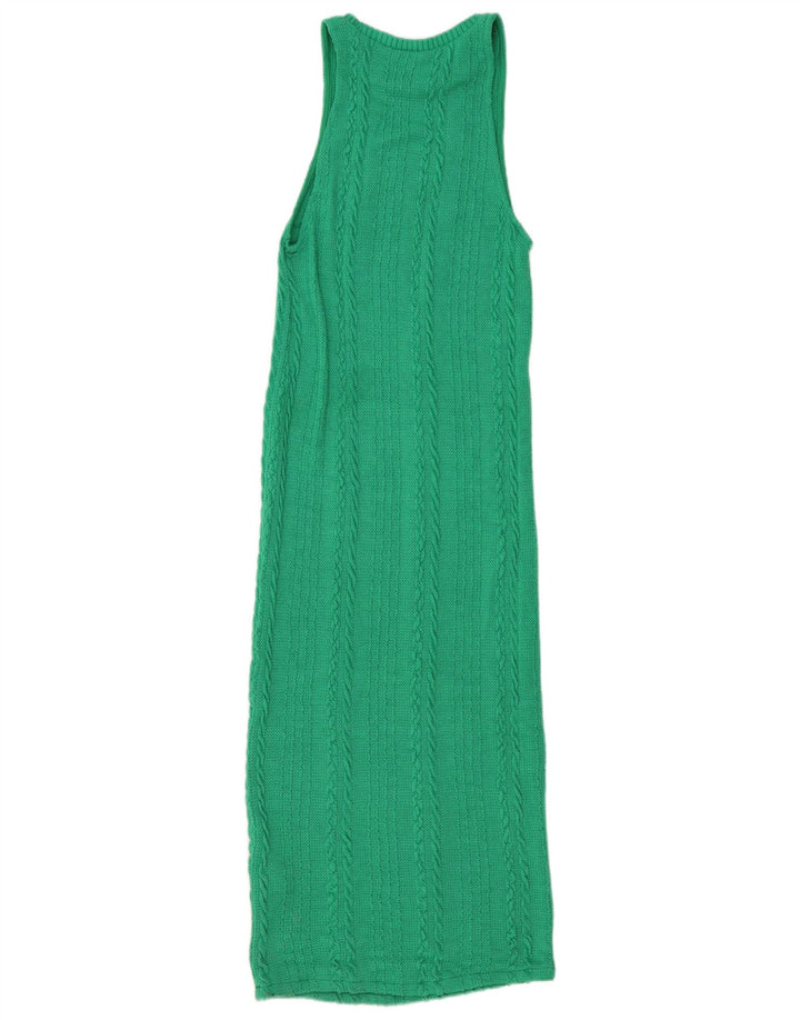 Abito aderente maxi senza maniche da donna Zara UK 12 Poliestere verde medio