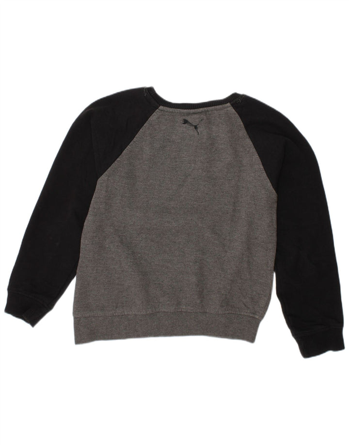 Felpa grafica da ragazzo Puma 5-6 anni in cotone grigio