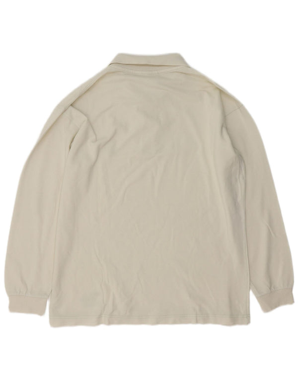 Polo Uomo Trussardi Manica Lunga Large in Cotone Bianco